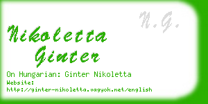 nikoletta ginter business card